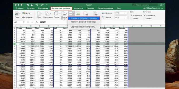 Comment faire un saut de page dans Excel
