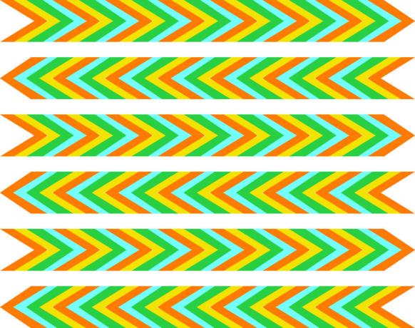 Les illusions d'optique. flèches multicolores