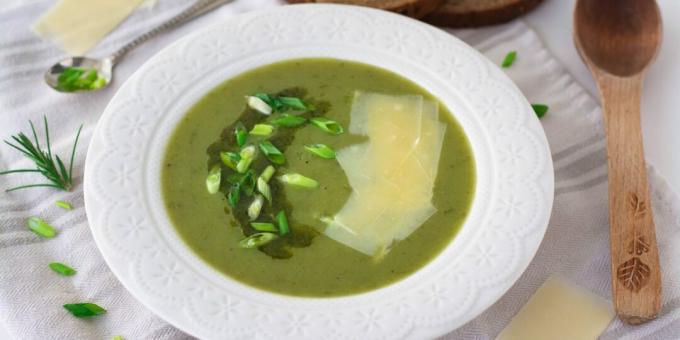 Purée de soupe aux oignons verts