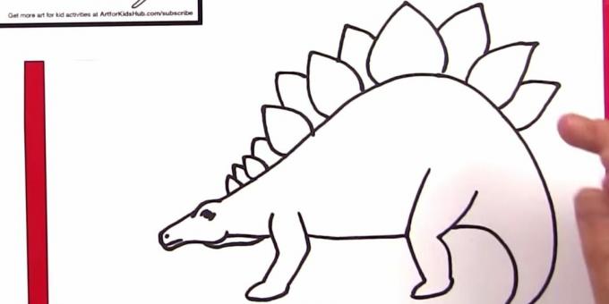 Comment dessiner un stégosaure: ajouter des pattes et des assiettes