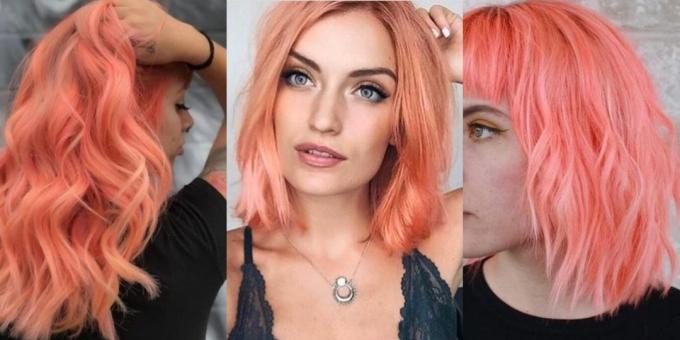 la couleur des cheveux à la mode 2019: coraux vivants