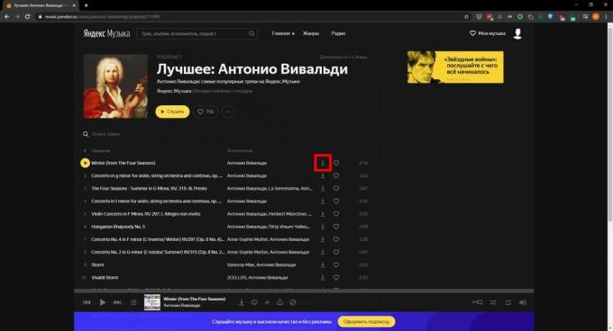 Téléchargez de la musique depuis Yandex. Musique ": Skyload