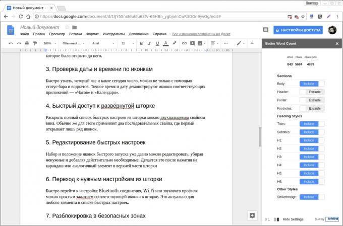 Google Docs add-ons: meilleur Word Count