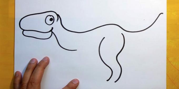 Comment dessiner un dinosaure: dessiner le contour d'une patte