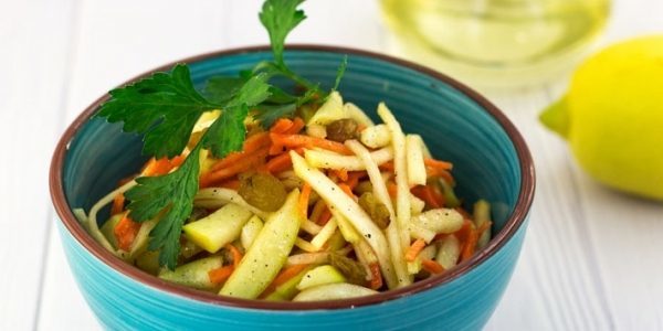 Les plats du navet: Salade de navet, la carotte et la pomme