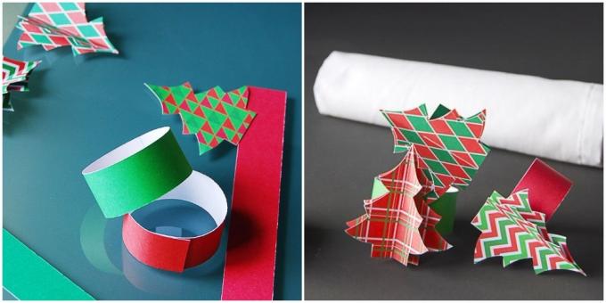 Comment décorer une table du Nouvel An: Les anneaux en papier
