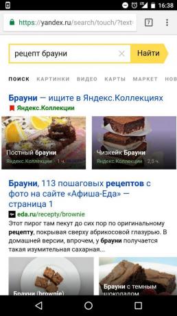 "Yandex": les options de recherche de recettes