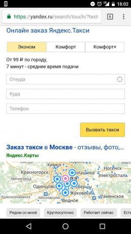 "Yandex": un taxi