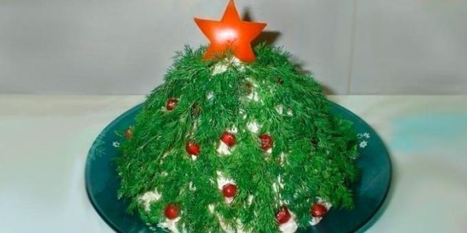 Recettes de Noël de plats: une salade aux pruneaux « arbre de Noël »