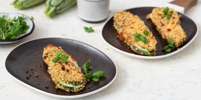 Courgettes croustillantes au fromage au four