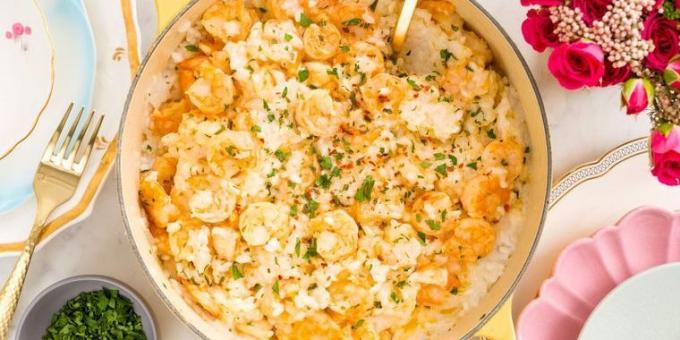 Recette pour risotto aux crevettes