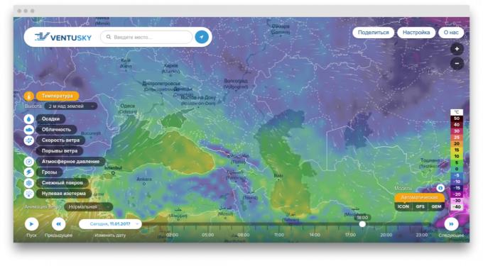 Ventusky: Prévisions météo