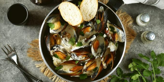 Moules sauce champagne